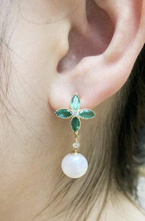 Gemstone & Pearl Earrings E41045
