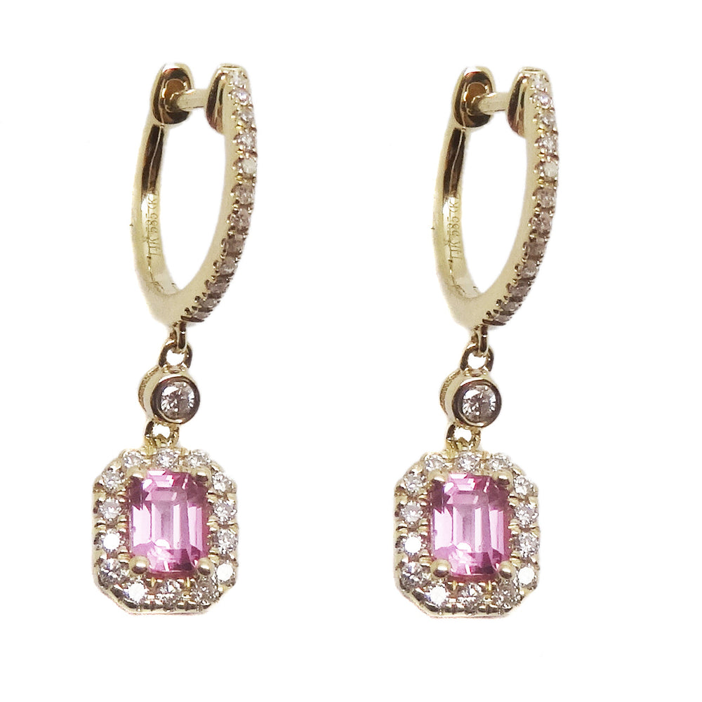 Pink Sapphire & Diamond Earrings E41241