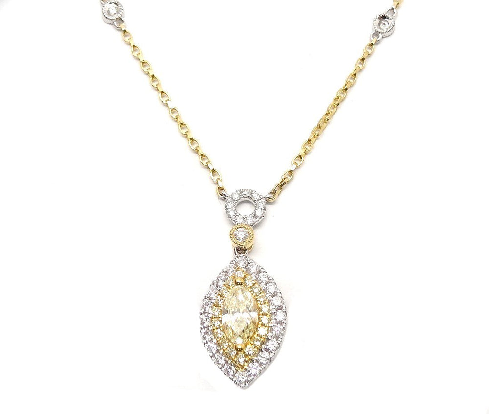 Fancy Yellow Diamond Necklace NL33441