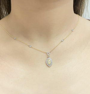 Fancy Yellow Diamond Necklace NL33441
