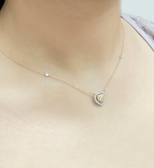 Fancy Yellow Diamond Necklace NL37807