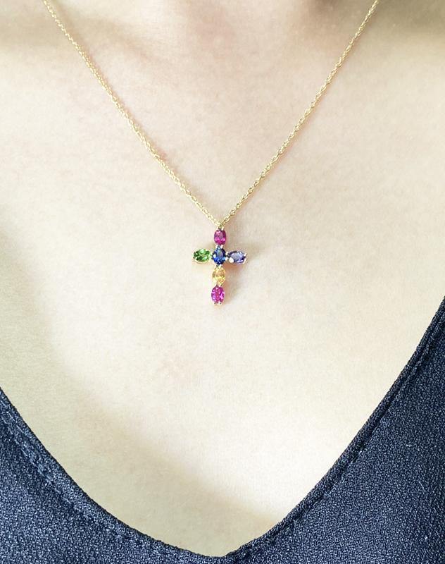 Color Gemstones Necklace NL38854 - Cometai