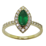 ( 4 x 8 mm ) Emerald & Diamond Ring R41333