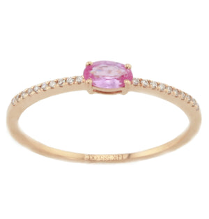 Pink Sapphire & Diamond Ring R33896