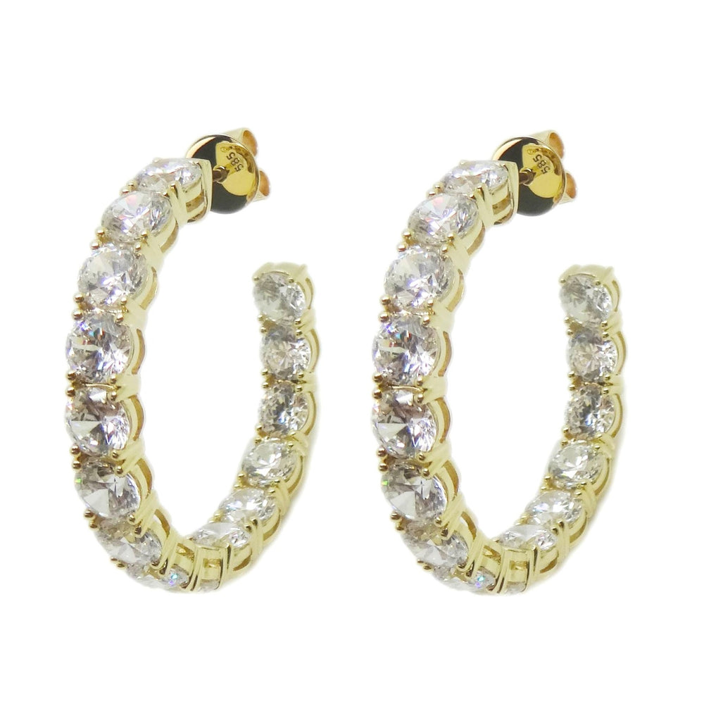 
                
                    Load image into Gallery viewer, ( 5 mm ) White Topaz Earrings E41926
                
            