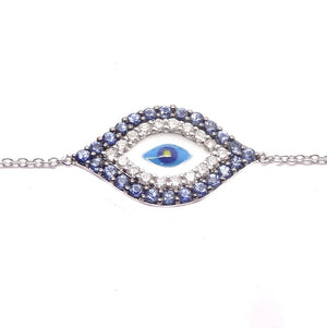 
                
                    Load image into Gallery viewer, Gemstone &amp;amp; Diamond Evil Eye Bracelet BR24025
                
            
