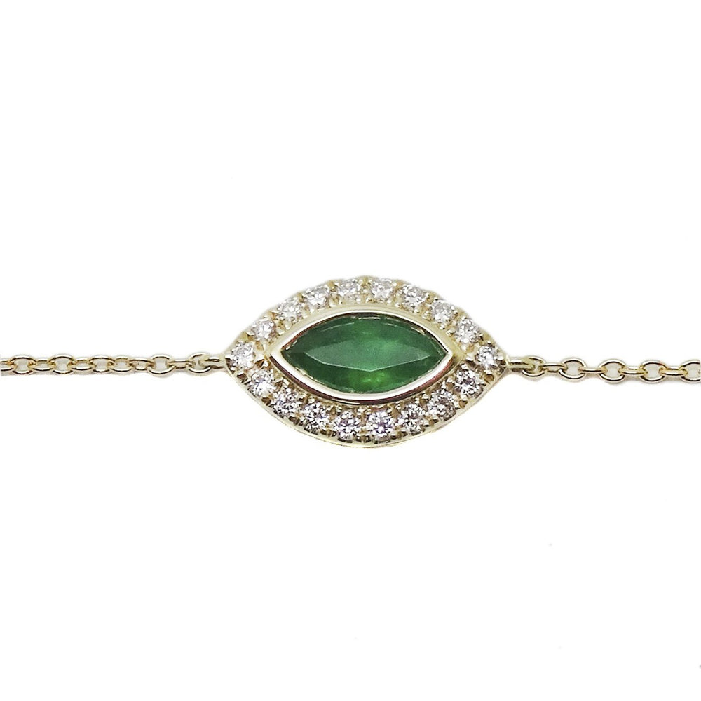 
                
                    Load image into Gallery viewer, ( 4 x 8 mm ) Emerald &amp;amp; Diamond Bracelet BR37792
                
            