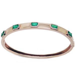 
                
                    Load image into Gallery viewer, ( 3 x 5 mm ) Emerald &amp;amp; Diamond Bracelet BR41092
                
            