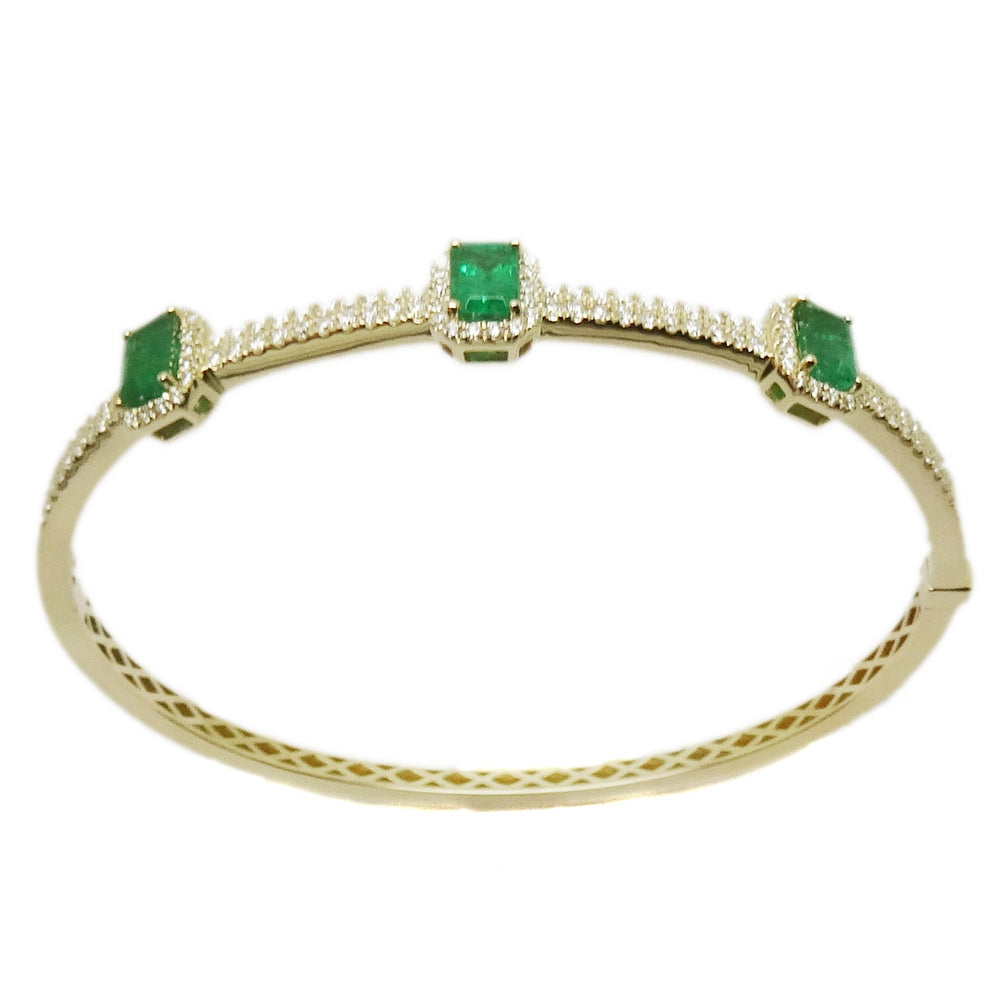 
                
                    Load image into Gallery viewer, Emerald &amp;amp; Diamond Bangle BR41222
                
            