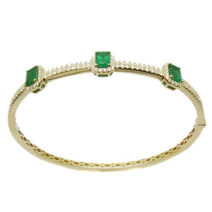 
                
                    Load image into Gallery viewer, Emerald &amp;amp; Diamond Bangle BR41222
                
            