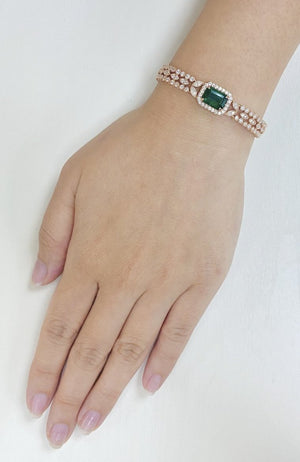 ( 7 x 10 mm ) Emerald & Diamond Bracelet BR41347