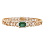 ( 7 x 10 mm ) Emerald & Diamond Bracelet BR41347