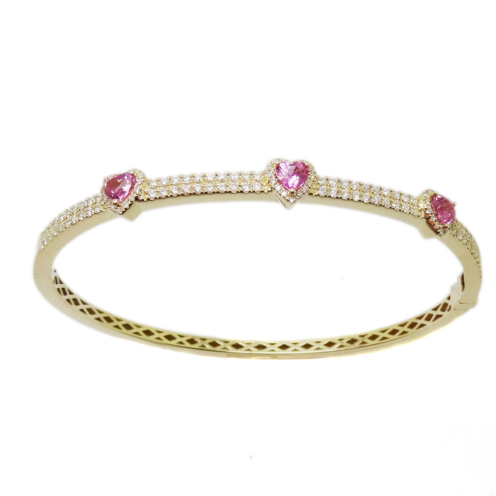 Pink Shapphire & Diamond Bangle BR41773