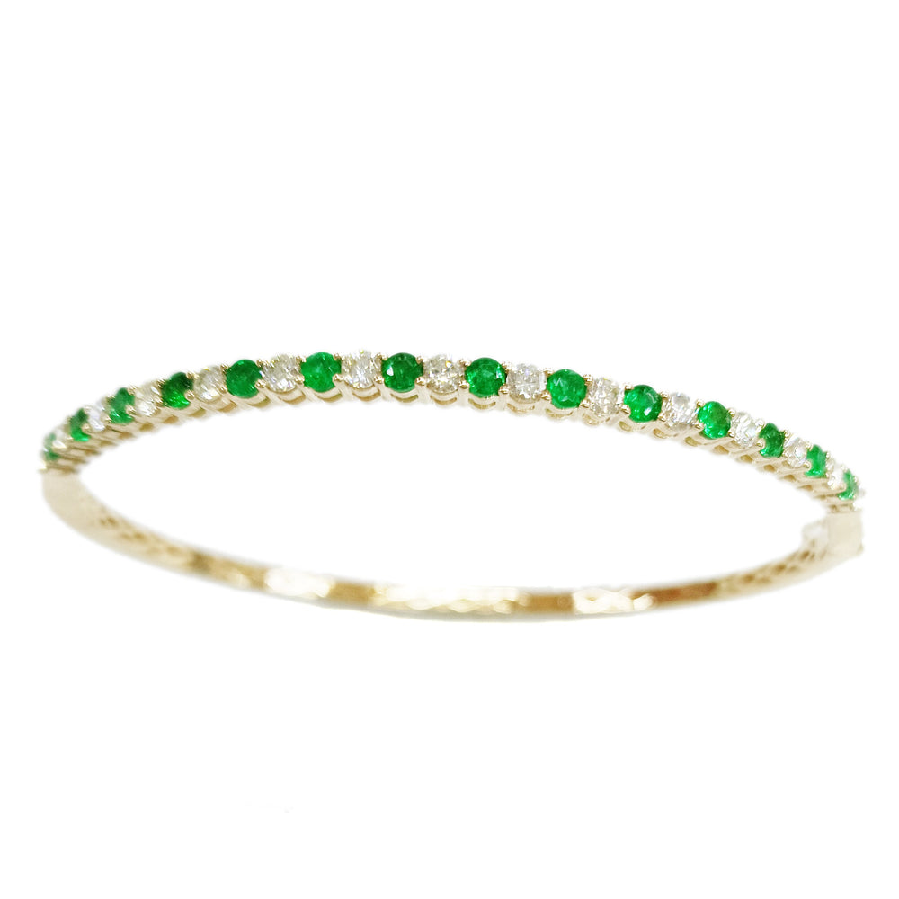 
                
                    Load image into Gallery viewer, Emerald &amp;amp; Diamond Bangle BR41921
                
            