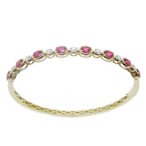 
                
                    Load image into Gallery viewer, Pink Sapphire &amp;amp; Diamond Bangle BR42102
                
            