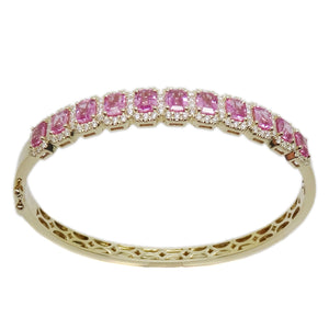 
                
                    Load image into Gallery viewer, Pink Sapphire &amp;amp; Diamond  Bangle BR42122
                
            