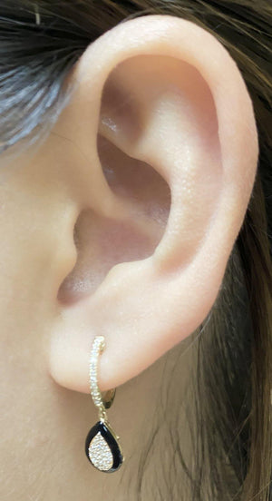 Enamel Diamond Earrings CE208 - Cometai