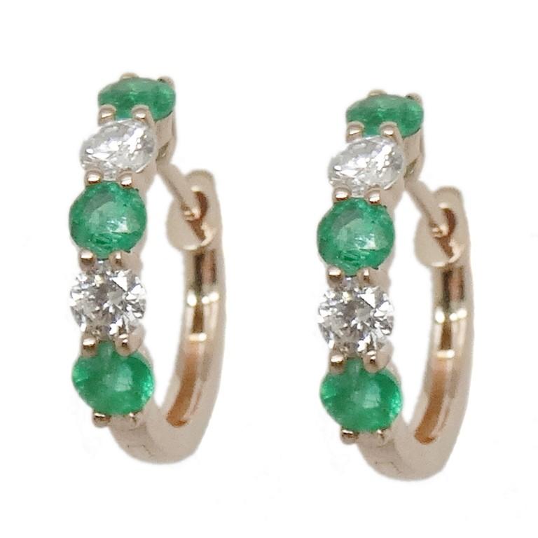 13mm Emerald & Diamond Earring CE223-7R