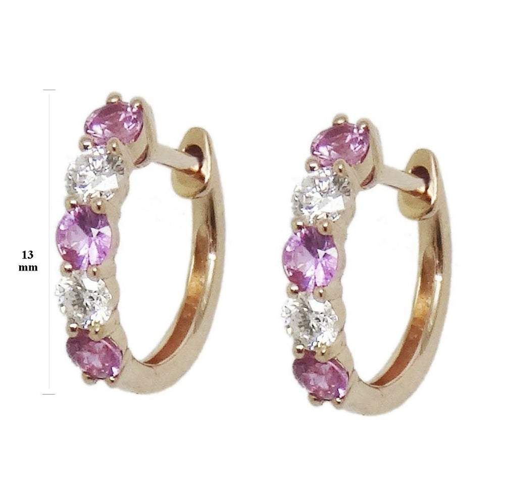 
                
                    Load image into Gallery viewer, 13mm Diamond &amp;amp; Gemstone Earrings CE223-2R
                
            