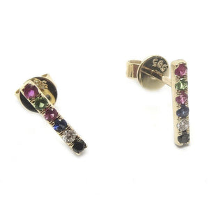 
                
                    Load image into Gallery viewer, Diamond &amp;amp; Gemstone Earrings CE69 - Cometai
                
            