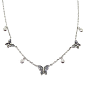 
                
                    Load image into Gallery viewer, Gemstone &amp;amp; Diamond Butterfly Necklace CN270-2
                
            