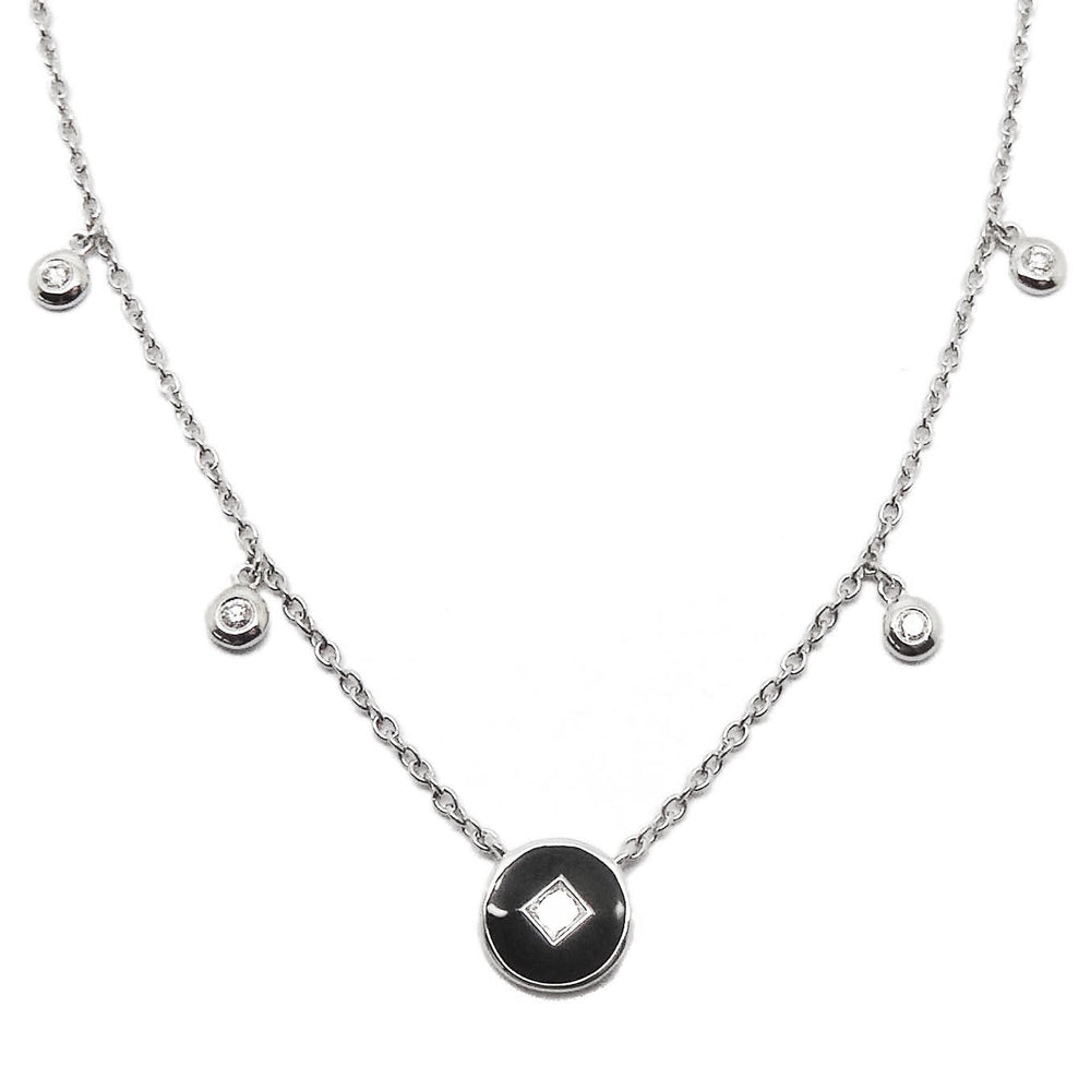 Enamel & Diamond Necklace CN283