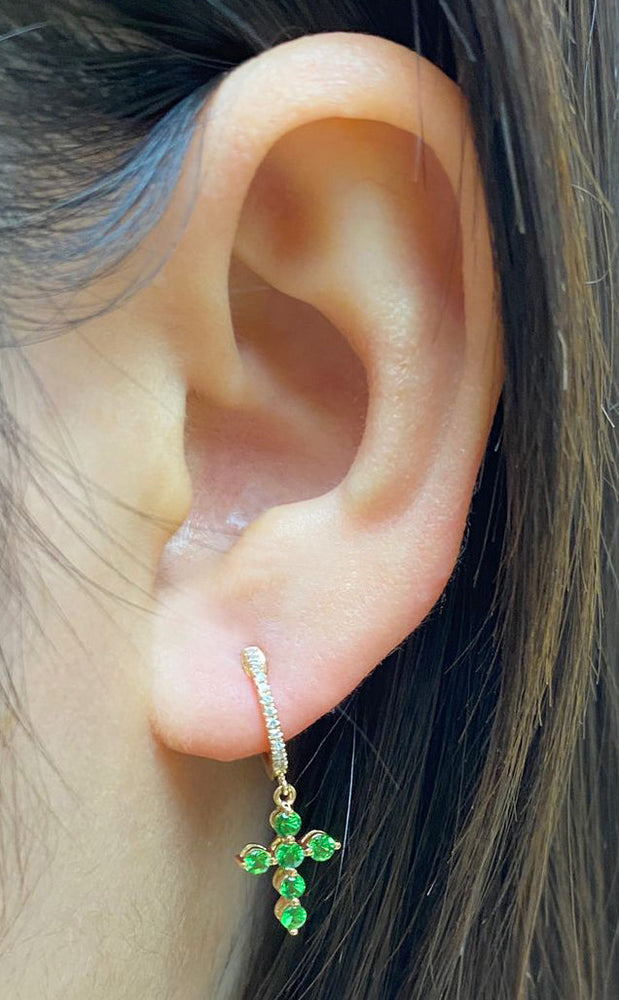 Gemstone Cross Earrings E13901