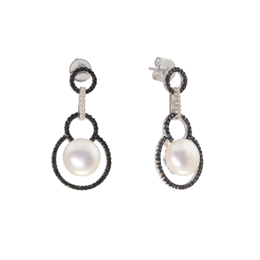
                
                    Load image into Gallery viewer, 10mm Pearl &amp;amp; Diamond Earring E19021
                
            