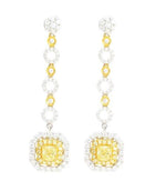 Yellow Diamond & Diamond Earrings E35115