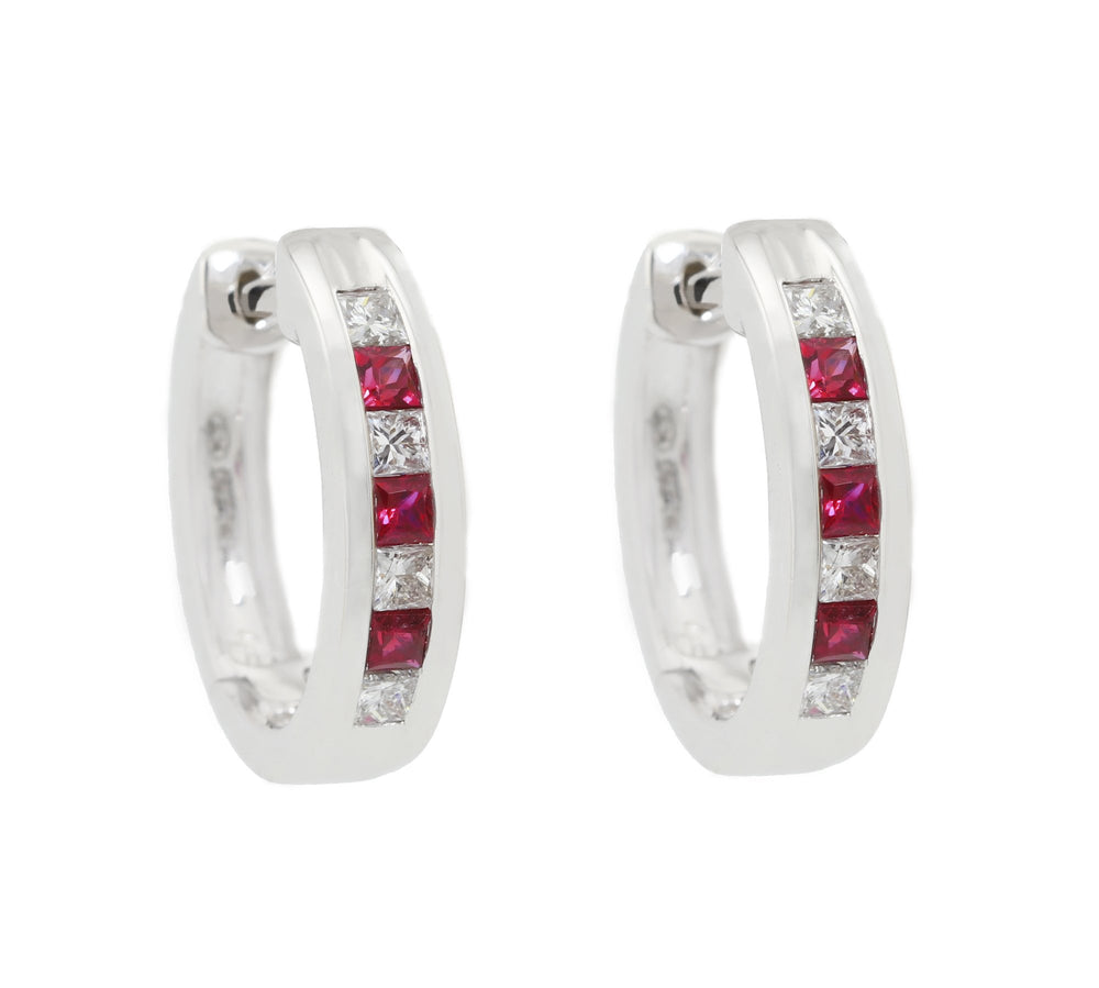 
                
                    Load image into Gallery viewer, Diamond &amp;amp; Gemstone Earrings E37030
                
            