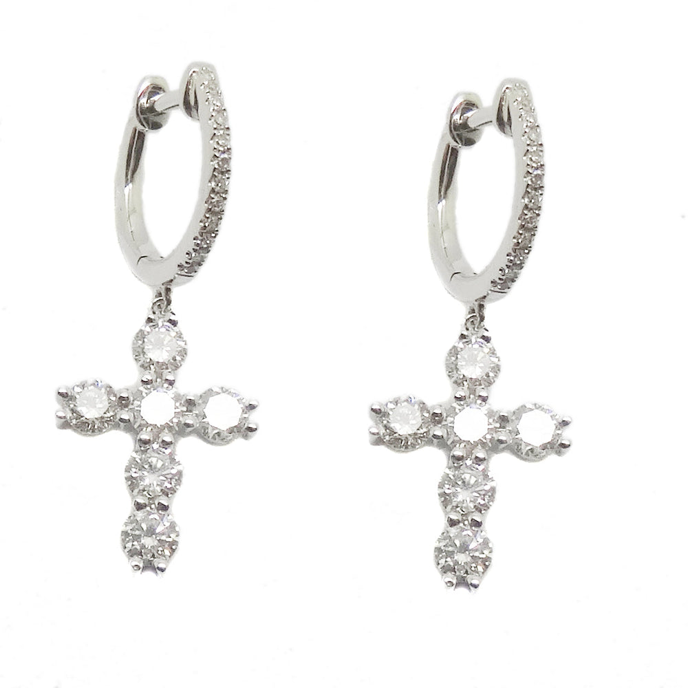 
                
                    Load image into Gallery viewer, Diamond Cross Earrings E38855
                
            