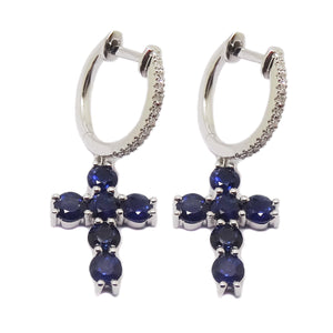 Sapphire Cross Earrings E38855