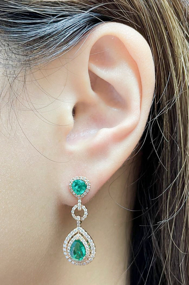 Emerald & Diamond Earrings E39742