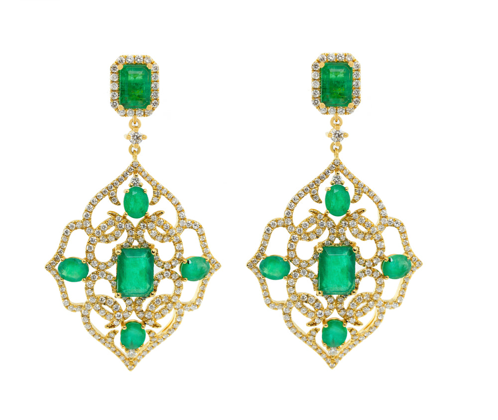 Emerald & Diamond Earrings E40702