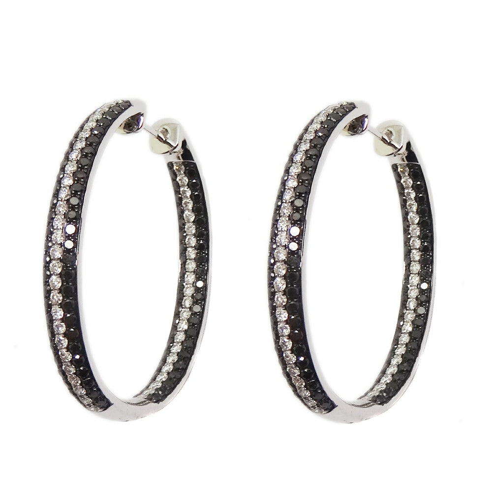 Black Diamond & Diamond Earrings E41759 (35 x 27mm)