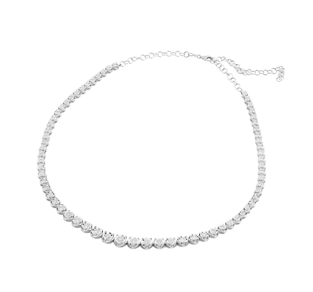 3.5ct Diamond Tennis Necklace NL1HBW8D1-4T (Chain Back)