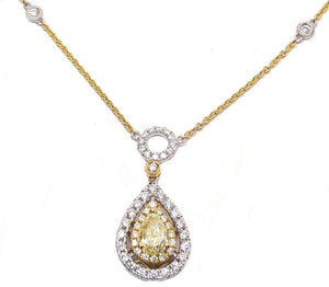 Fancy Yellow Diamond Necklace NL31065