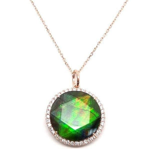
                
                    Load image into Gallery viewer, Diamond &amp;amp; Ammolite Necklace NL33234 - Cometai
                
            