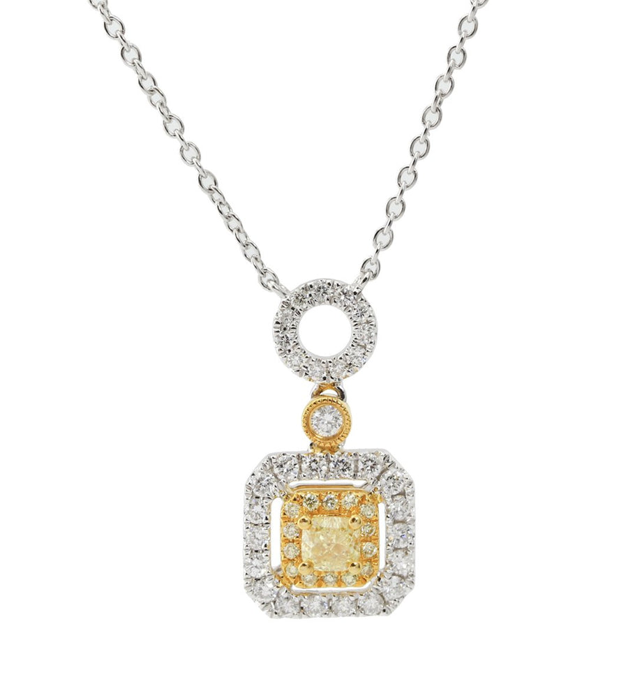 Fancy Yellow Diamond Necklace NL34017