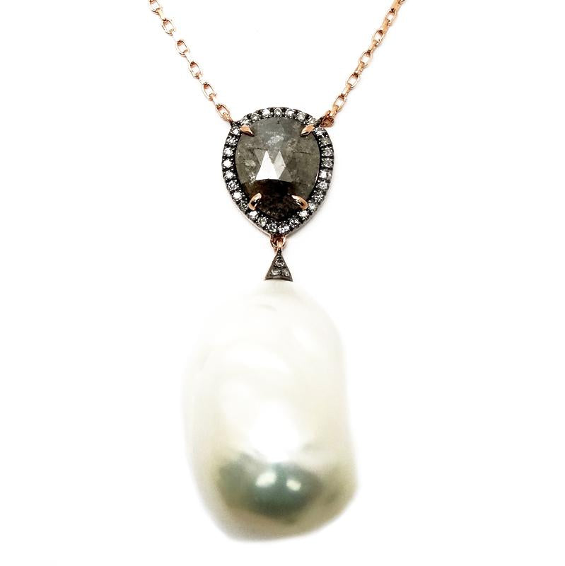 
                
                    Load image into Gallery viewer, Pearl &amp;amp; Diamond Necklace NL34621
                
            
