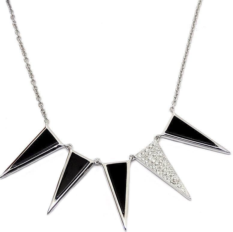 Diamond & Onyx Necklace NL35721 - Cometai
