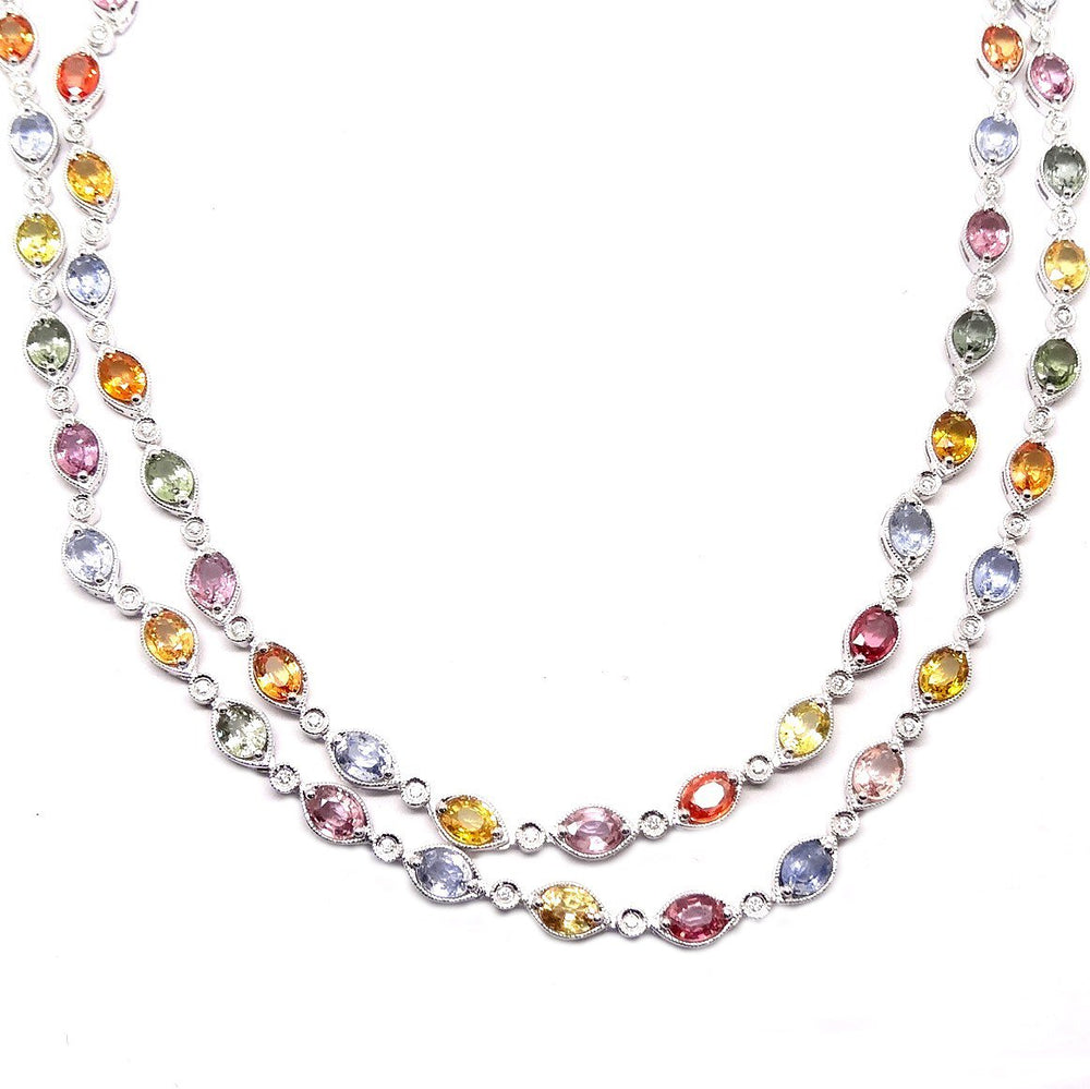 Multi-Color Gemstone Necklace NL36042