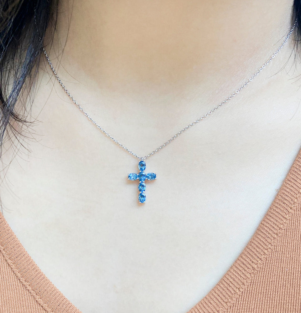 
                
                    Load image into Gallery viewer, Gemstone Cross Necklace NL38854
                
            