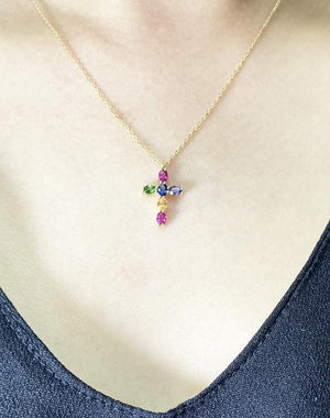 
                
                    Load image into Gallery viewer, Color Gemstones Necklace NL38854 - Cometai
                
            