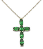 Gemstone Cross Necklace NL38854