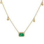 ( 4 x 6 mm ) Emerald & Diamond Necklace NL40794