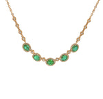 ( 4 x 5 mm ) Emerald & Diamond Necklace NL41232