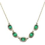 (3 x 5 mm ) Emerald & Diamond Necklace NL41245