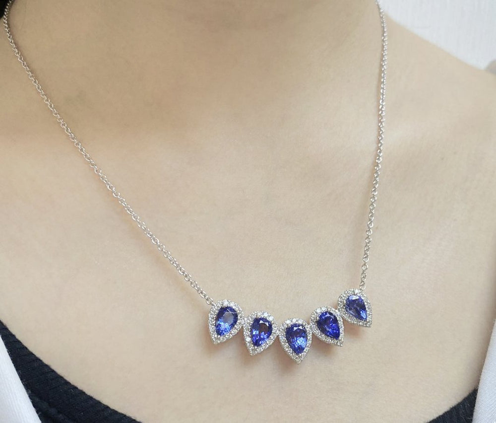 
                
                    Load image into Gallery viewer, Gemstone &amp;amp; Diamond Necklace NL41251
                
            