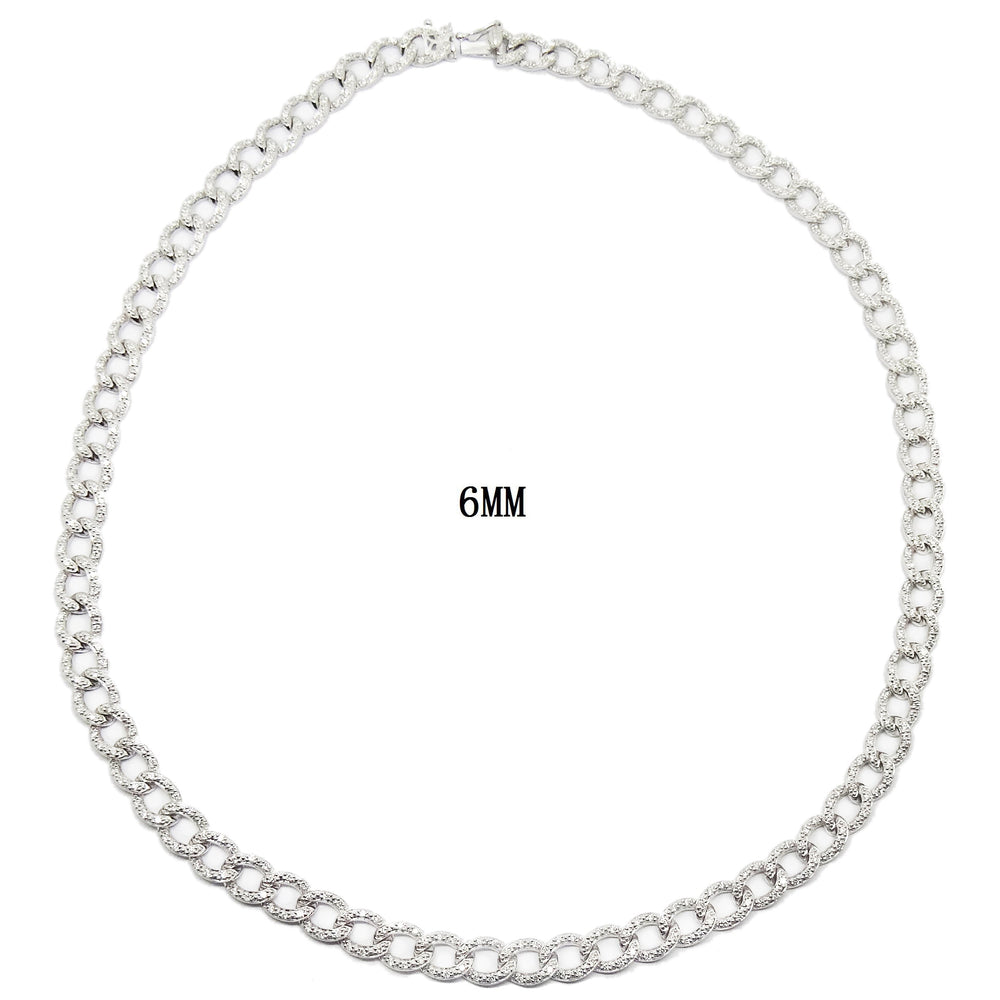 
                
                    Load image into Gallery viewer, 6mm Diamond Cuban 16 inch Necklace NL41369
                
            
